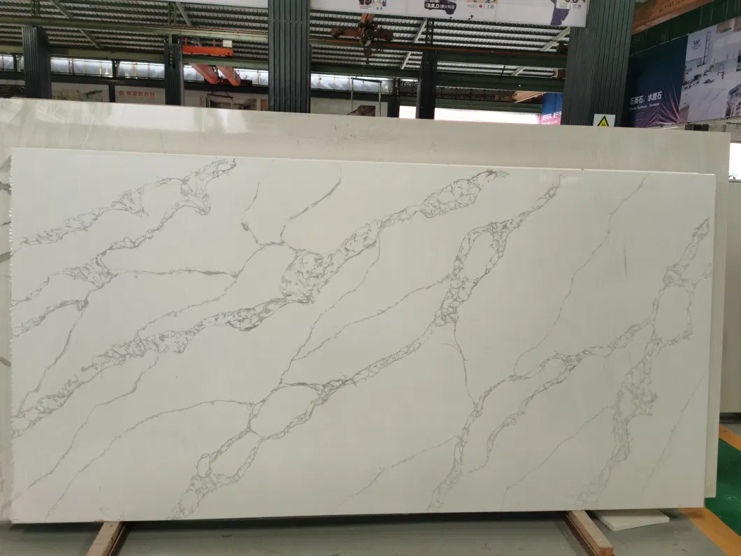 Hot Sale Carrara White Quartz Slab Artificial Quartz Stones Kitchen Countertop